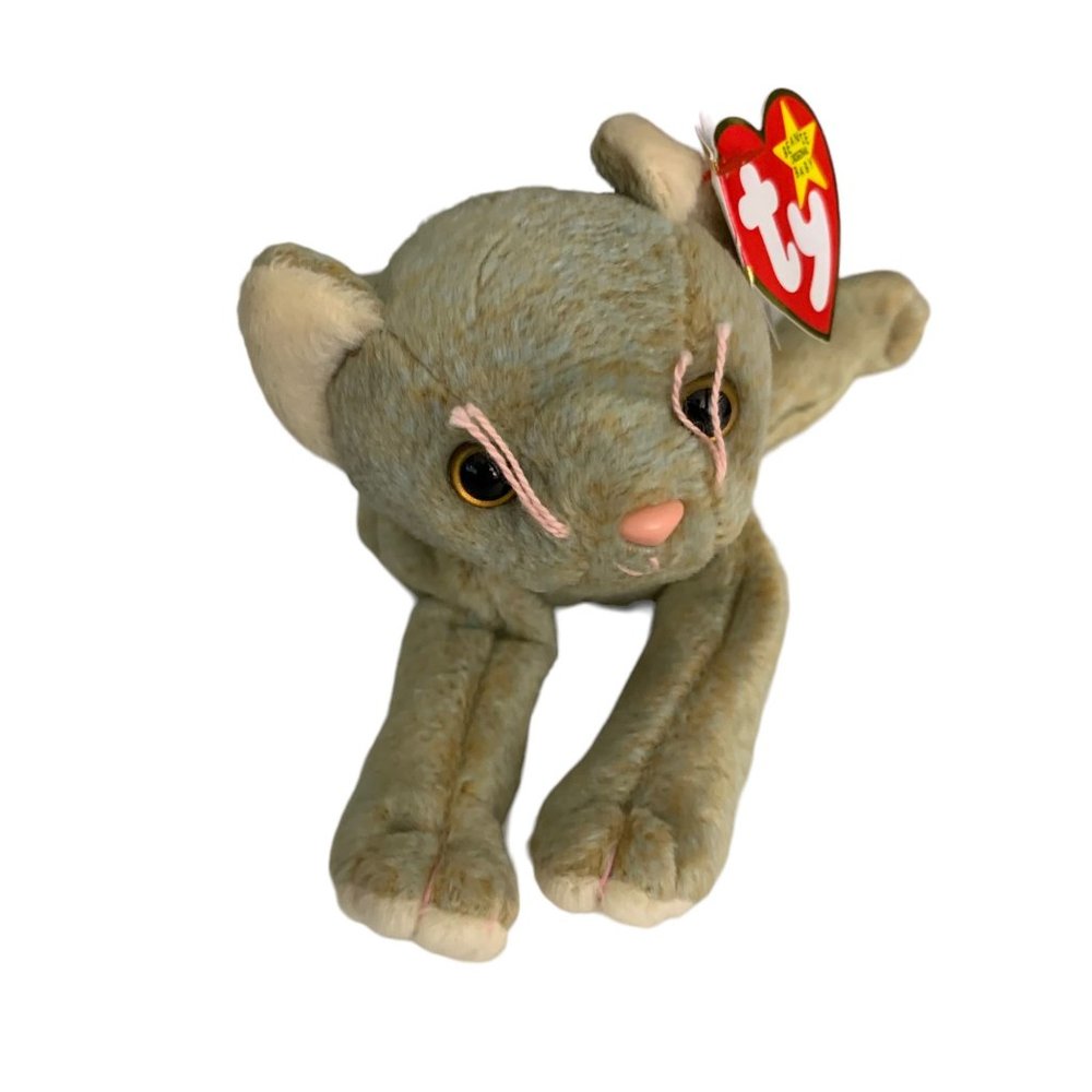 Scat the Cat Retired TY Beanie Baby 1998 PE Pellets Excellent Cond Pink Whiskers - Picture 1 of 8